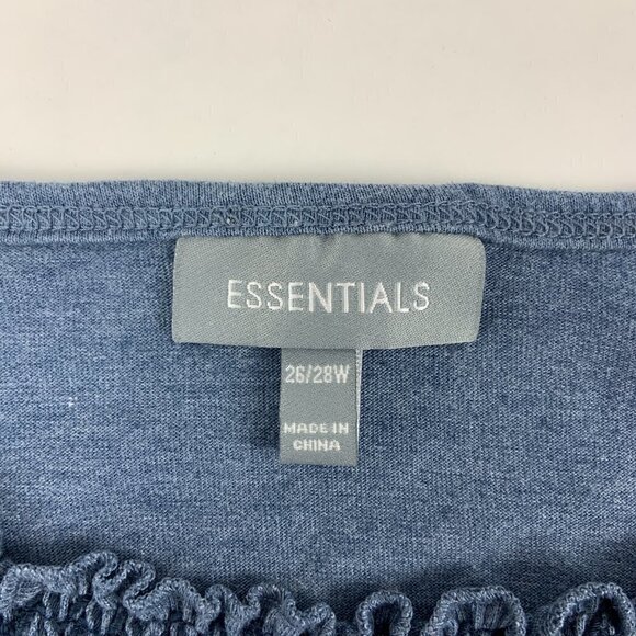 Essentials Womens Blouse Quarter Sleeve Blue 26 28 Wide - Picture 2 of 6